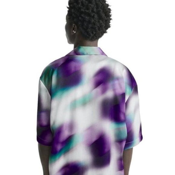 ZARA ABSTRACT PRINT SHIRT LILAC / WHITE SIZE L | 4462/821 - Picture 8 of 11